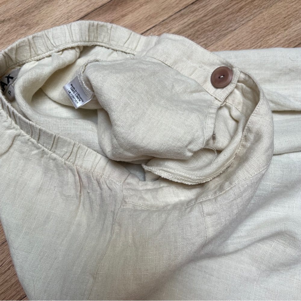 Flax Linen Trousers Pants Size P - Picture 8 of 15